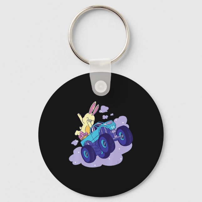 Dabbing Bunny Happy Easter Monster Key Ring (Front)