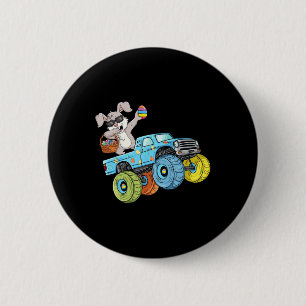 Dabbing Bunny Happy Easter Monster Truck Boys Girl 6 Cm Round Badge