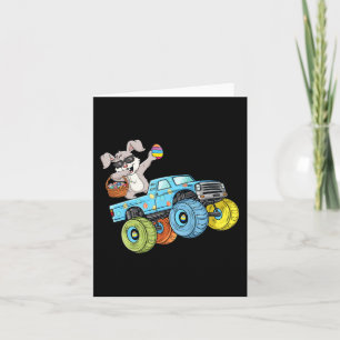 Dabbing Bunny Happy Easter Monster Truck Boys Girl Card