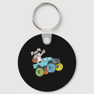 Dabbing Bunny Happy Easter Monster Truck Boys Girl Key Ring