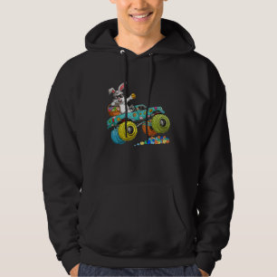 Dabbing Bunny Happy Easter Monster Truck Kids Boy Hoodie