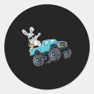 Dabbing Bunny Happy Easter Monster Truck Lovers Bo Classic Round Sticker