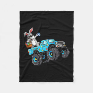 Dabbing Bunny Happy Easter Monster Truck Lovers Bo Fleece Blanket
