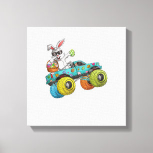 Dabbing Bunny Happy Easter Monster Truck Lovers Ki Canvas Print