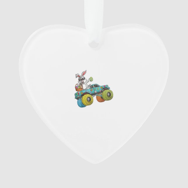 Dabbing Bunny Happy Easter Monster Truck Lovers Ki Ornament (Front)