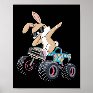 Dabbing Bunny Happy Easter Monster Truck Lovers Ki Poster