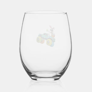 Dabbing Bunny Happy Easter Monster Truck Lovers Ki Stemless Wine Glass