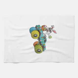 Dabbing Bunny Happy Easter Monster Truck Lovers Ki Tea Towel