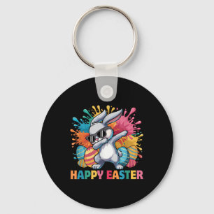 Dabbing Bunny With Sungles Happy Easter Day For Bo Key Ring