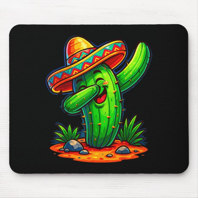Dabbing cactus cinco de mayo mexican  mouse mat (Front)