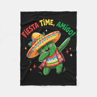 Dabbing Cactus Funny Cinco De Mayo Boys Kids Men M Fleece Blanket