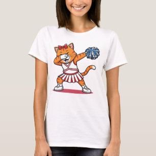 Dabbing Cat Cheerleader Funny Cute Dab Dance T-Shirt