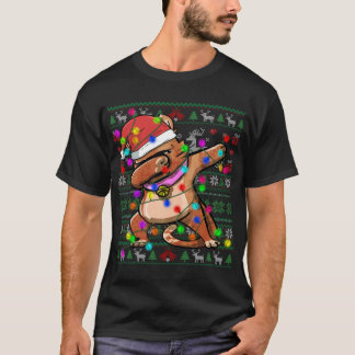 Dabbing Cat Fairy Lights Ugly Christmas Sweater Co