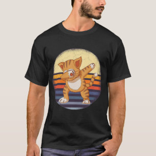 dabbing cat, funny cat dabbing, vintage cat dance T-Shirt