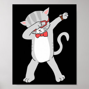 Dabbing Cat Funny Dab Gift Cat Tee Poster