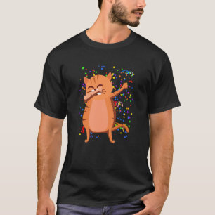 Dabbing Cat Party Confetti Animal Pet Owner Cat T-Shirt