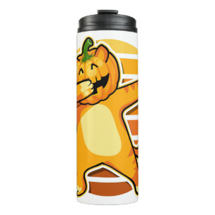 Dabbing Cat Pumpkin Halloween Dancer Thermal Tumbler