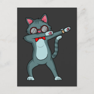 Dabbing Cat Sunglasses Cute Kitty Lover Postcard