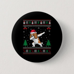Dabbing Cavalier King Charles Spaniel Dog Santa Ha 6 Cm Round Badge