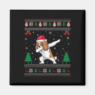 Dabbing Cavalier King Charles Spaniel Dog Santa Ha Magnet