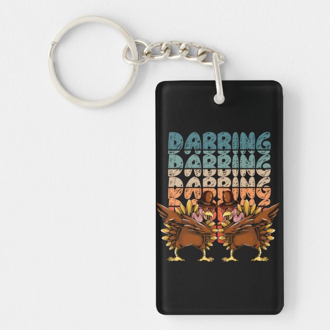 Dabbing Chicken Key Ring (Front)