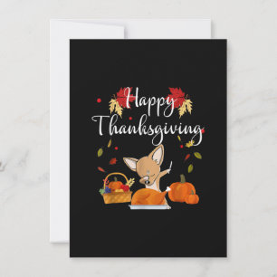 Dabbing Chihuahua DogTurkey Happy Thanksgiving Thank You Card