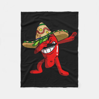 Dabbing Chili Pepper Shirt  Fleece Blanket