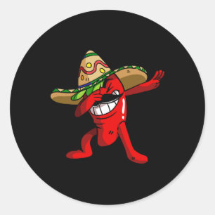 Dabbing Chilli Pepper Shirt Classic Round Sticker