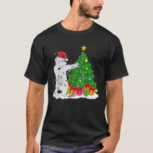 Dabbing Christmas Polar Bear Lights Funny Boys Gir T-Shirt