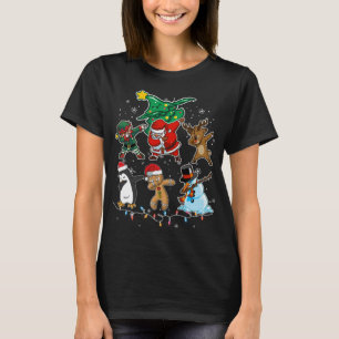 Dabbing Christmas Santa Elf Reindeer and Friends S T-Shirt