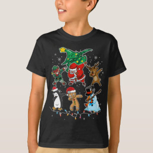 Dabbing Christmas Santa Elf Reindeer and Friends S T-Shirt