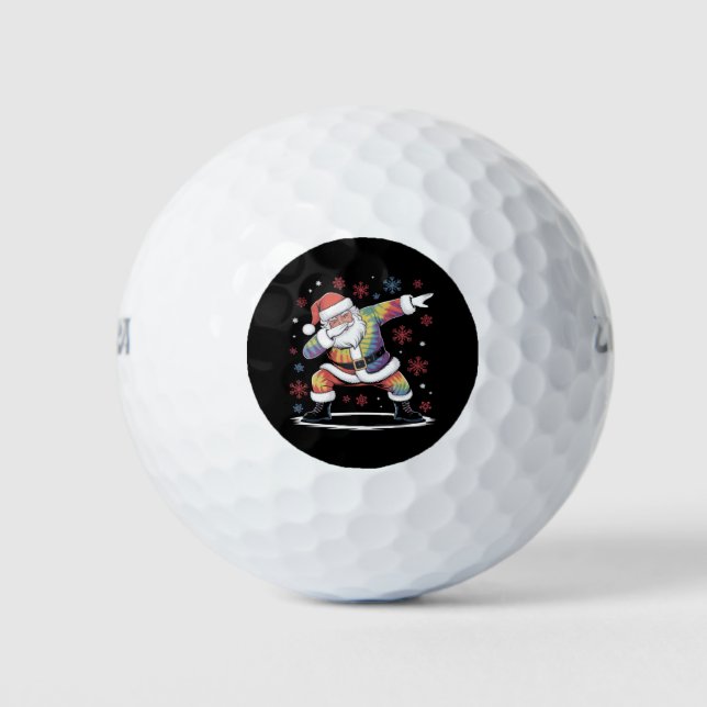 Dabbing Christmas Santa Ugly Christmas Xmas Golf Balls (Front)