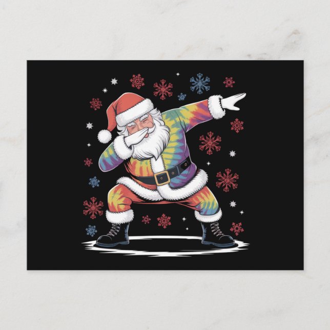 Dabbing Christmas Santa Ugly Christmas Xmas Postcard (Front)