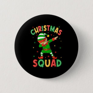 Dabbing Christmas Squad Santa Elf Family Matching  6 Cm Round Badge
