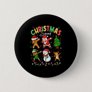 Dabbing Christmas Squad Santa Elf Family Matching  6 Cm Round Badge