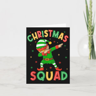 Dabbing Christmas Squad Santa Elf Family Matching  Card