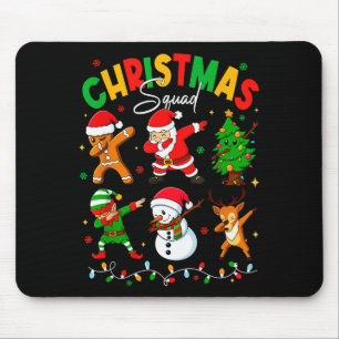 Dabbing Christmas Squad Santa Elf Family Matching Mouse Mat
