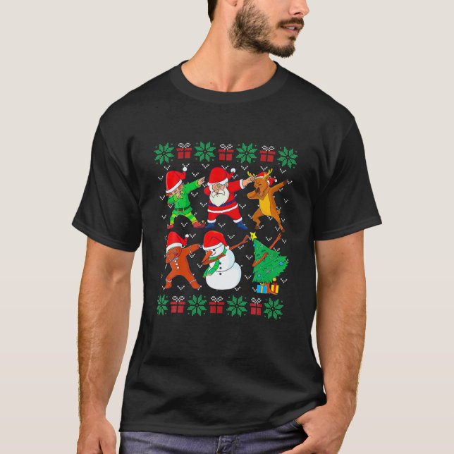 Dabbing Christmas Ugly Xmas Sweater Santa Dab Squa (Front)