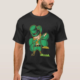 Dabbing Cobalt with clover leaf and pot of gold T-Shirt