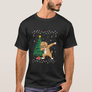 Dabbing Cockapoo Dog Xmas Tree Lights Ugly Christm T-Shirt