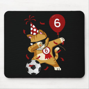 Dabbing Cool Cat Soccer Football 5th Birthday Mouse Mat