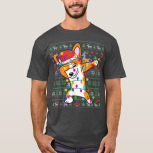 Dabbing Corgi Fairy Lights Ugly Christmas Sweater