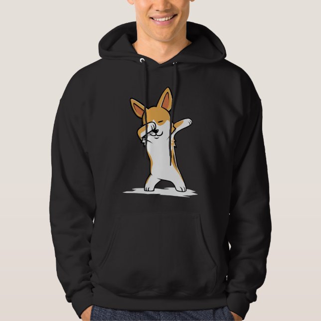 Dabbing Corgi Funny Hoodie (Front)