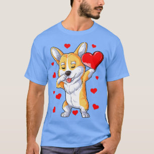 Dabbing Corgi Heart Valentines Day Boys Kids Love T-Shirt