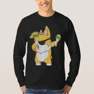 Dabbing Corgi In Sombrero With Maracas 689 T-Shirt