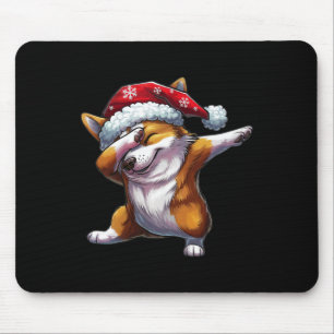 Dabbing Corgi Santa Hat Christmas Dab Dance Gifts Mouse Mat