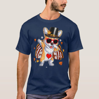 Dabbing Corgi Thanksgiving Day Dog Pilgrim Boys Ki T-Shirt