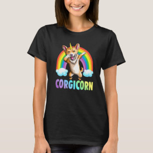 Dabbing Corgicorn Corgi Unicorn Cute Weiner Rainbo T-Shirt