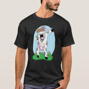 Dabbing Cow Girly Dab Dancing Calf Farm Animal Lov T-Shirt