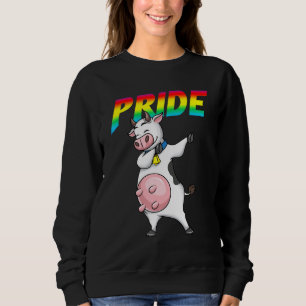 Dabbing Cow Lesbian Bisexual Gay Lgbt Pride Sweatshirt